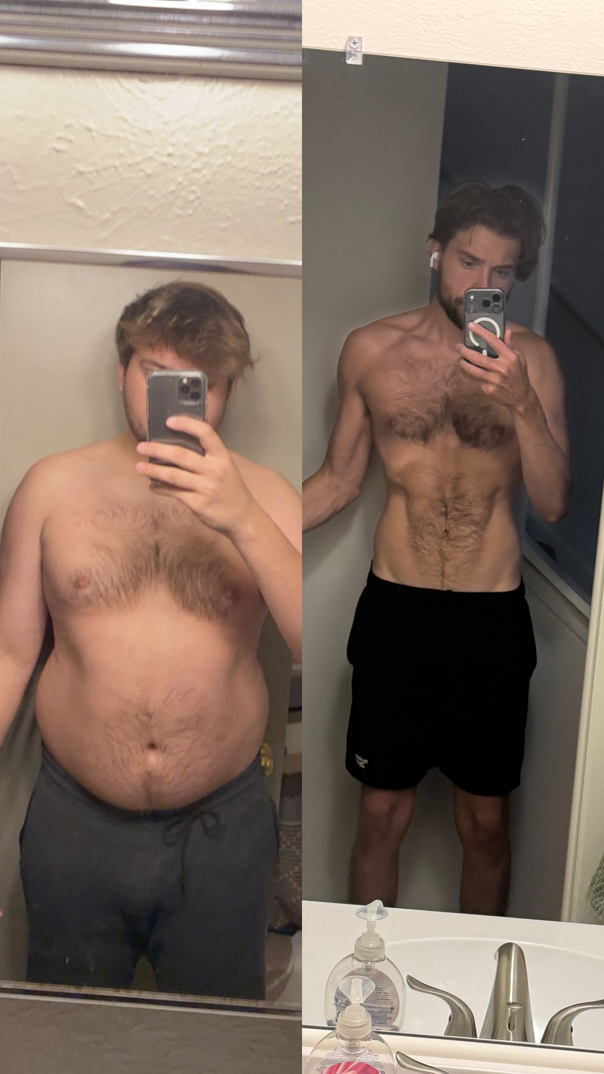 Greg's before and after weight-loss transformation collage